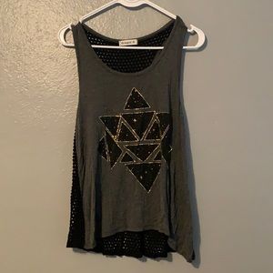 Grey and Black Tank Top